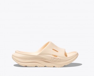 Beige Kids' HOKA Ora Recovery 3 Slides | ZSD761830