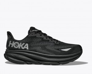 Black Men's HOKA Clifton 9 GTX Running Shoes | CBW540629