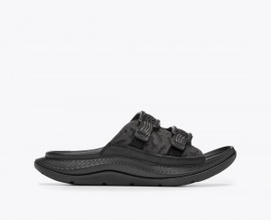 Black Men's HOKA Ora Luxe Slide | TFW254107