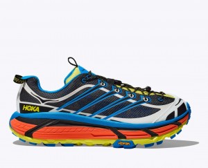 Black / Blue Women's HOKA Mafate Three2 Trail Running Shoes | QDV285649