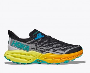 Black / Grey / Orange Women's HOKA Speedgoat 5 Trail Running Shoes | QEW783562