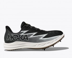 Black / White Men's HOKA Crescendo MD Track Spikes | JUH193206