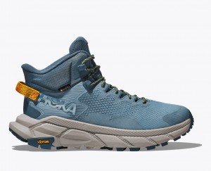 Blue Men's HOKA Trail Code GTX Hiking Boots | AZY093164