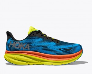 Blue / Black Women's HOKA Clifton 9 GTX Running Shoes | RSQ061857