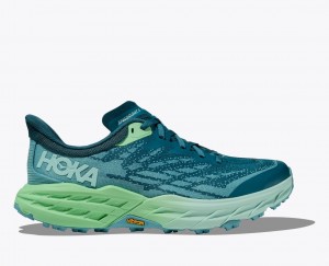 Blue / Green Women's HOKA Speedgoat 5 Trail Running Shoes | VUN071952