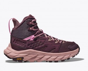 Burgundy Women's HOKA Anacapa Breeze Mid Hiking Boots | IJV963701