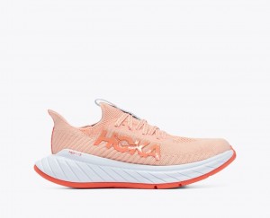 Coral / Light Blue Women's HOKA Carbon X 3 Running Shoes | RMP498307