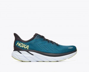 Dark Turquoise / Black Men's HOKA Clifton 8 Running Shoes | LBV927130