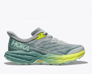 Green / Grey Women's HOKA Speedgoat 5 Trail Running Shoes | FSB186539