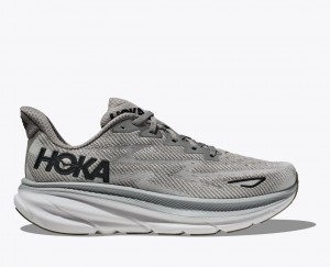 Grey Men's HOKA Clifton 9 Running Shoes | HQX524971