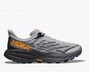 Grey / Black Men's HOKA Speedgoat 5 Trail Running Shoes | GSF170635