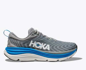 Grey / Blue Men's HOKA Gaviota 5 Running Shoes | DCH145976