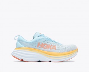 Light Blue Women's HOKA Bondi 8 Running Shoes | RCZ214893