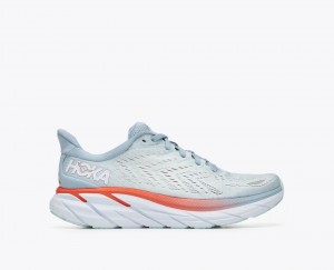 Light Blue Women's HOKA Clifton 8 Running Shoes | BSR047693