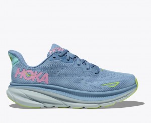 Light Blue Women's HOKA Clifton 9 Running Shoes | NZH914508