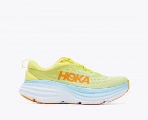 Light Green / Light Blue Men's HOKA Bondi 8 Running Shoes | WQL680132