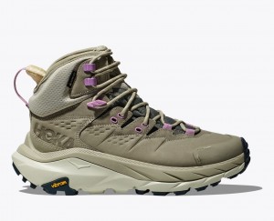 Light Olive Women's HOKA Kaha 2 GTX Hiking Boots | BOF745189