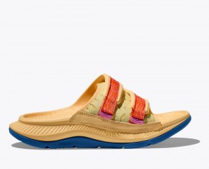 Light Orange Men's HOKA Ora Luxe Slide | GDP980632