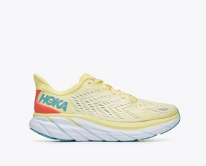 Light Yellow Women's HOKA Clifton 8 Running Shoes | VTO215673