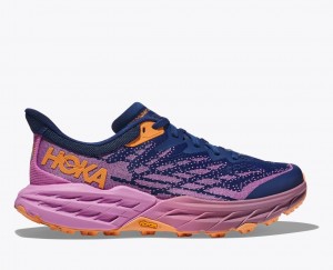 Navy / Pink Women's HOKA Speedgoat 5 Trail Running Shoes | KGB065194