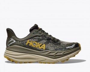 Olive / Black Men's HOKA Stinson 7 Trail Running Shoes | AHG015786