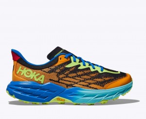 Orange / Black / Blue Men's HOKA Speedgoat 5 Trail Running Shoes | SCU304812