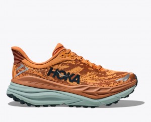 Orange / Brown Men's HOKA Stinson 7 Trail Running Shoes | NSO024871