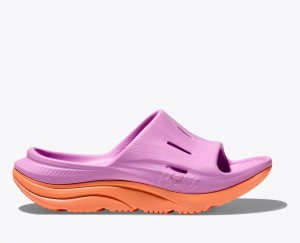 Pink / Orange Kids' HOKA Ora Recovery 3 Slides | IVX386129