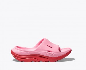 Pink / Red Kids' HOKA Ora Recovery 3 Slides | GYM926518