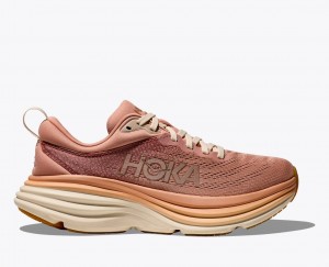 Rose Gold Women's HOKA Bondi 8 Running Shoes | XJY015872