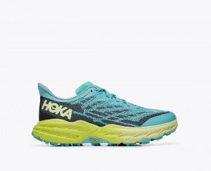 Turquoise / Navy Women's HOKA Speedgoat 5 Trail Running Shoes | HOR175934