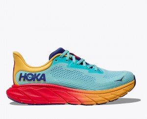 Turquoise / Orange Women's HOKA Arahi 7 Running Shoes | RMB245768