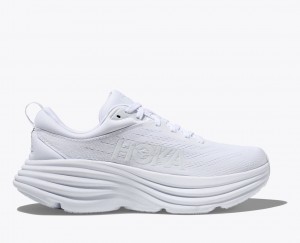 White Women's HOKA Bondi 8 Running Shoes | HLI452318