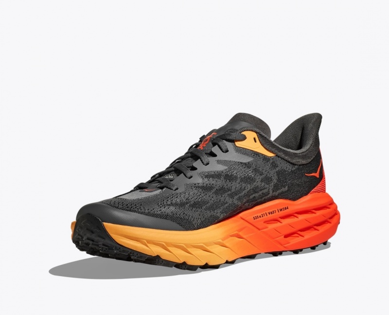 Black / Orange / Red Men's HOKA Speedgoat 5 Trail Running Shoes | LIE375084