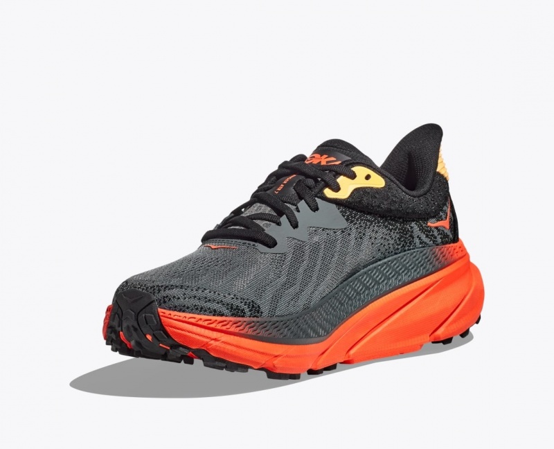 Black / Red Men's HOKA Challenger 7 Trail Running Shoes | SHI569832