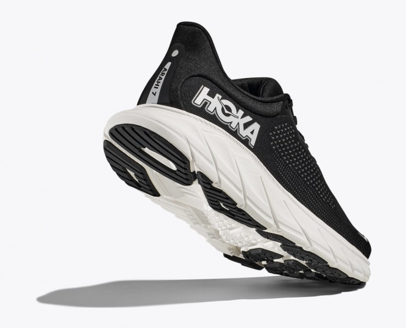 Black / White Men's HOKA Arahi 7 Running Shoes | NVC518374