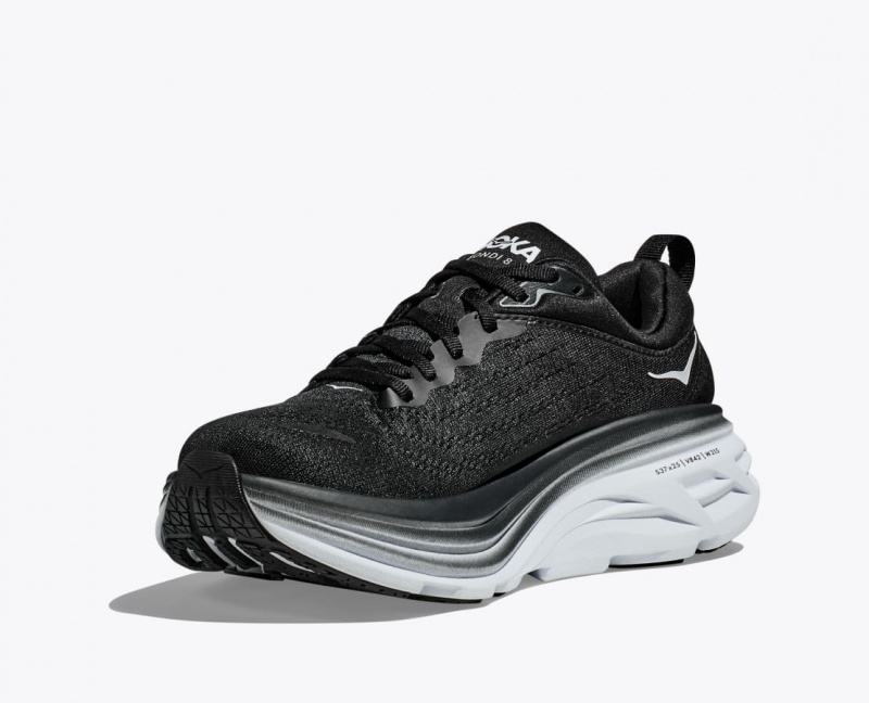 Black / White Men's HOKA Bondi 8 Running Shoes | ZEI528364