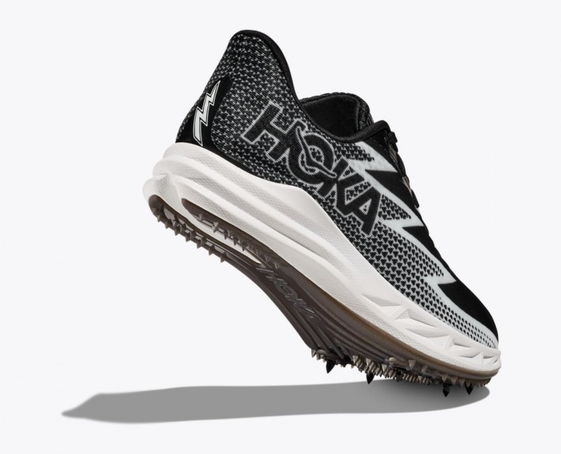 Black / White Men's HOKA Crescendo MD Track Spikes | JUH193206