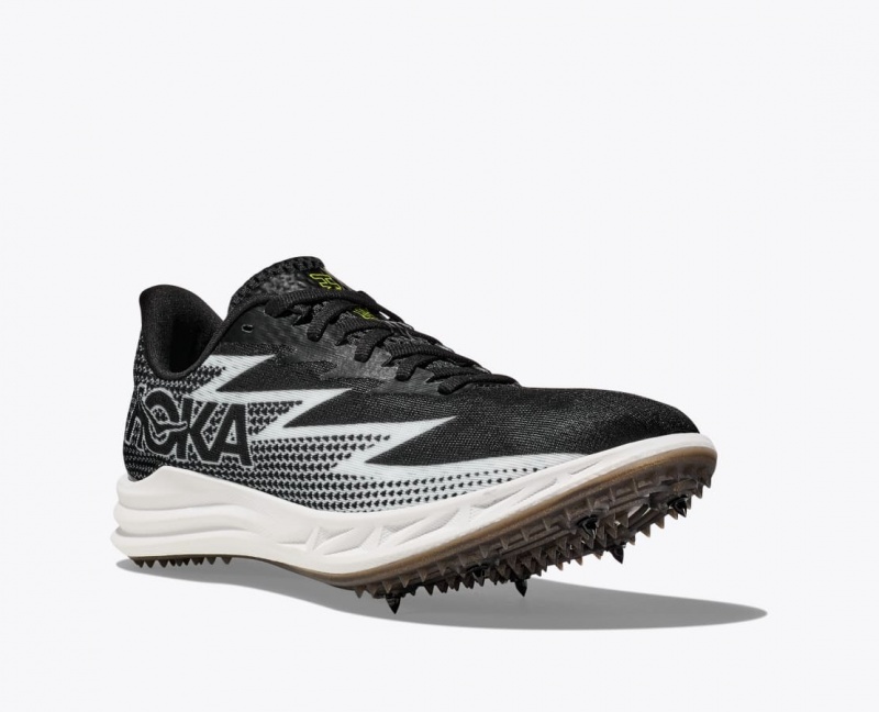 Black / White Men's HOKA Crescendo MD Track Spikes | JUH193206