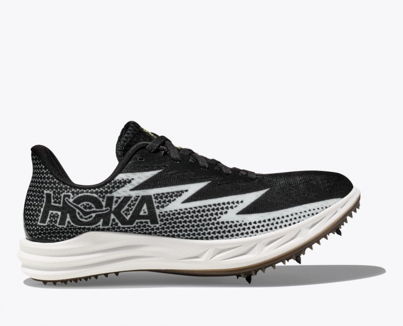 Black / White Men\'s HOKA Crescendo MD Track Spikes | JUH193206