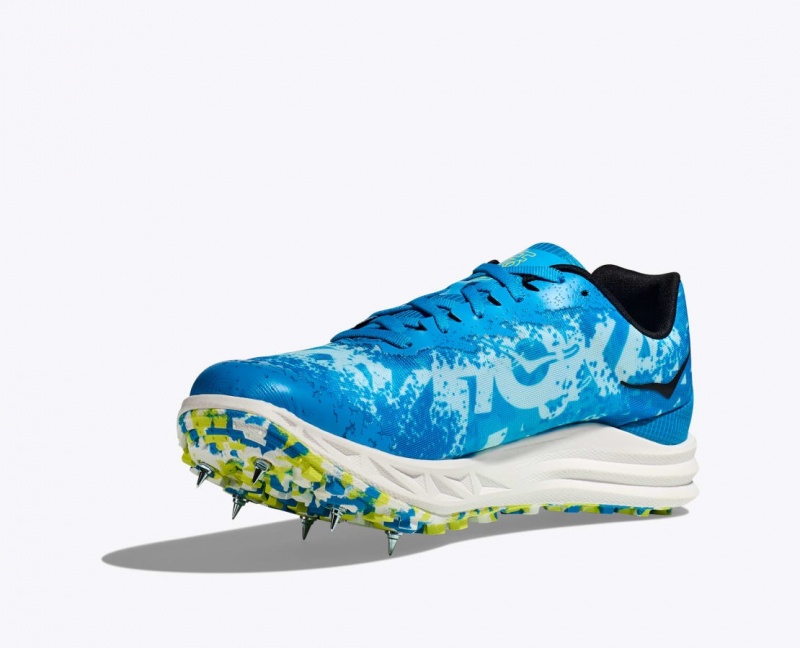 Blue / Green Men's HOKA Crescendo XC Track Spikes | GSE784329