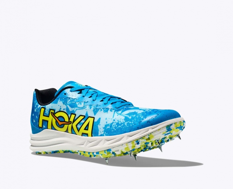 Blue / Green Men's HOKA Crescendo XC Track Spikes | GSE784329