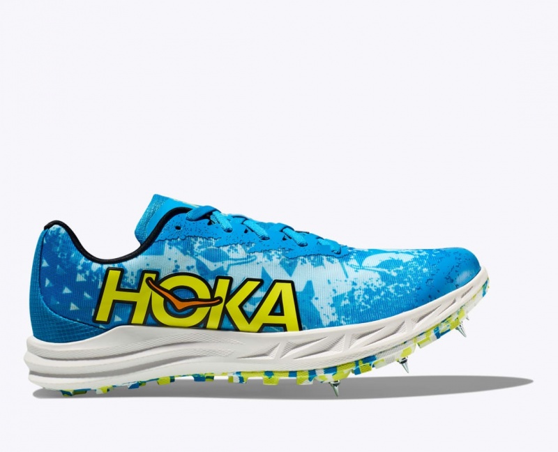 Blue / Green Men\'s HOKA Crescendo XC Track Spikes | GSE784329