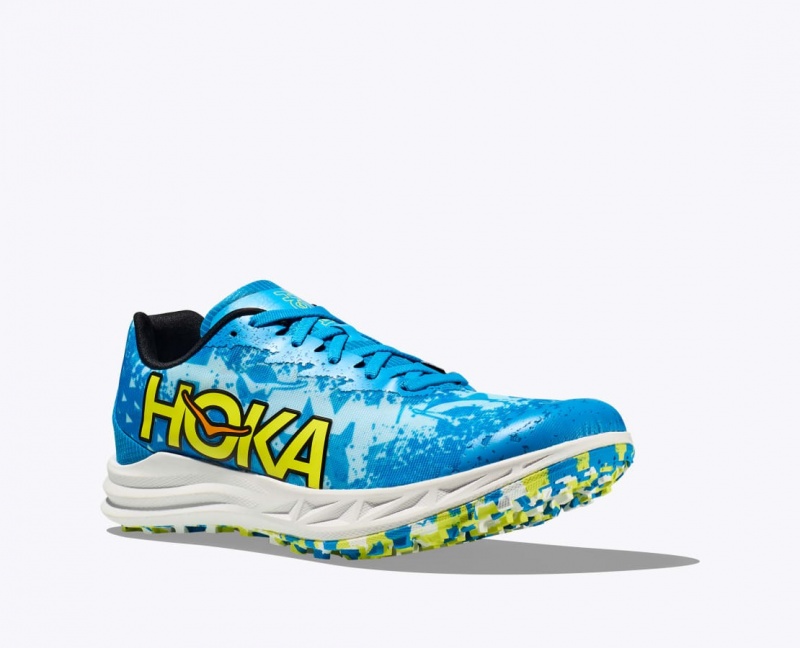 Blue / Green Women's HOKA Crescendo XC Spikeless Track Spikes | PTE258376