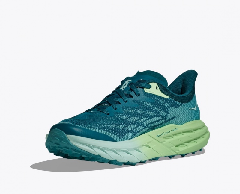 Blue / Green Women's HOKA Speedgoat 5 Trail Running Shoes | VUN071952