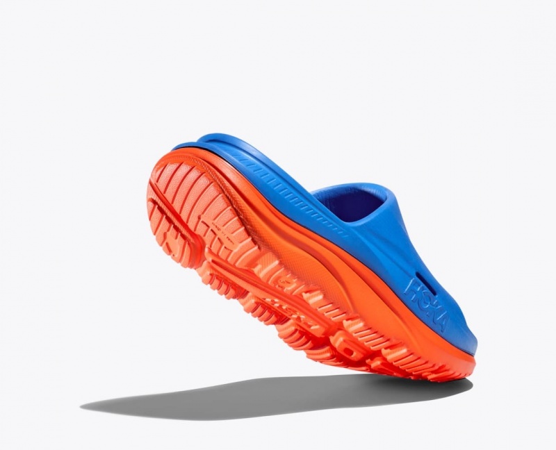 Blue / Orange Kids' HOKA Ora Recovery 3 Slides | OEY547360