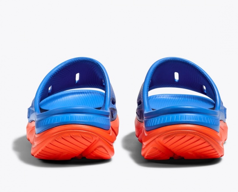 Blue / Orange Kids' HOKA Ora Recovery 3 Slides | OEY547360