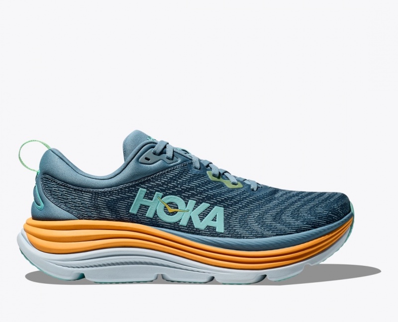 Blue / Orange Men\'s HOKA Gaviota 5 Running Shoes | WPK510678