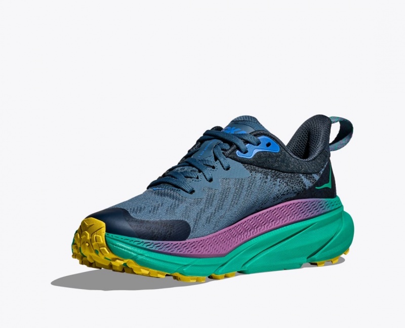 Dark Blue Women's HOKA Challenger 7 GTX Trail Running Shoes | IRV514793