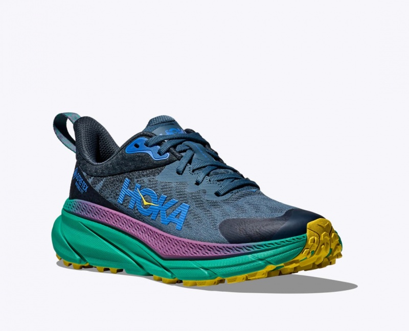 Dark Blue Women's HOKA Challenger 7 GTX Trail Running Shoes | IRV514793